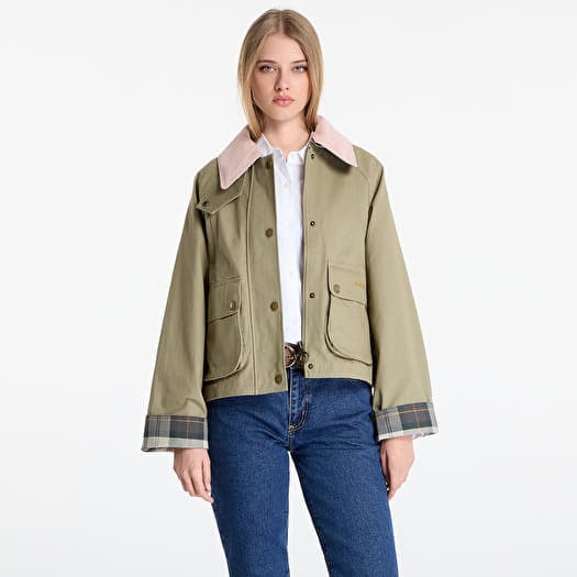 Jacke Barbour Cropped Beadnell Casual Jacket Bleached Olive/ Ancient/ Gardenia