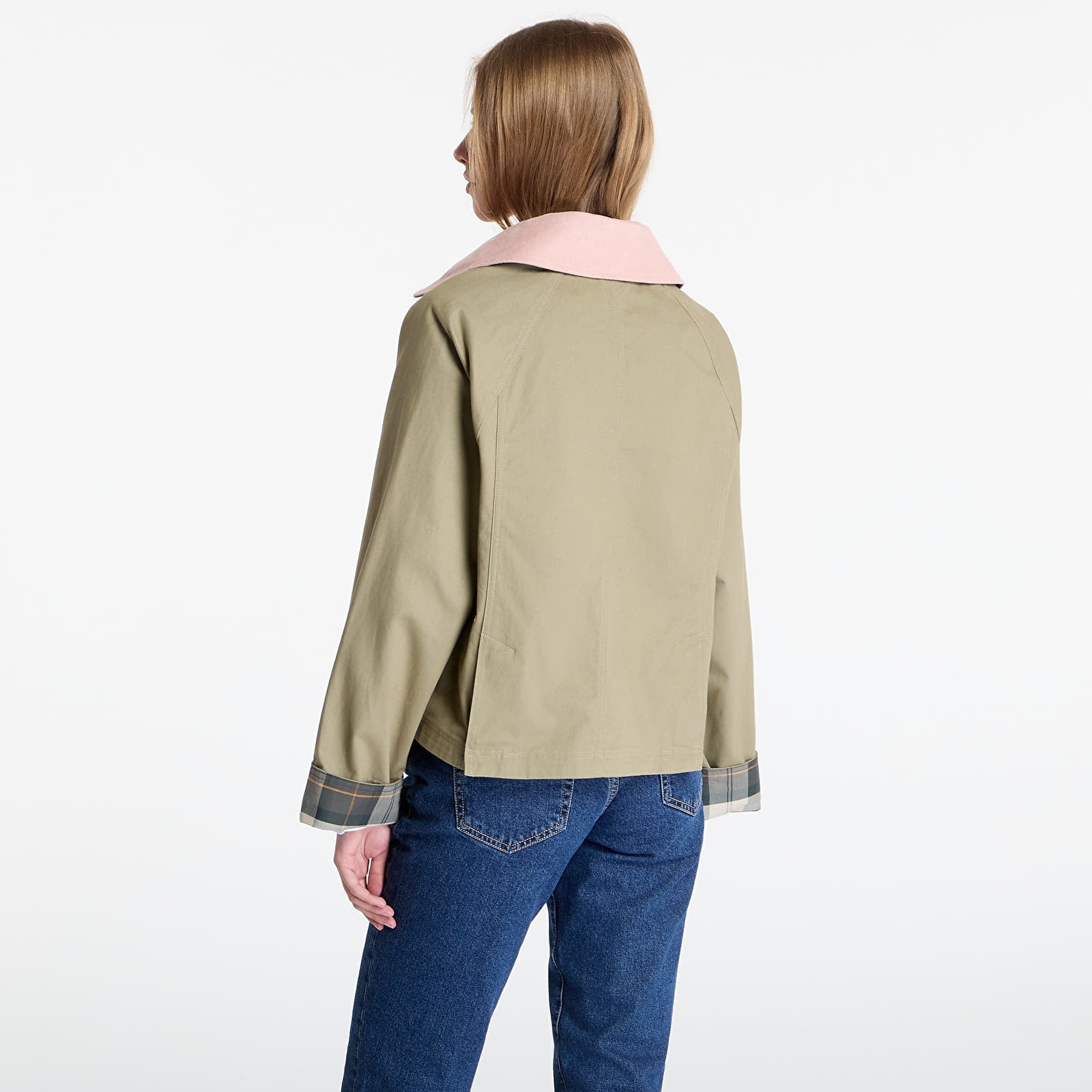 Jacken Barbour Cropped Beadnell Casual Jacket Bleached Olive/ Ancient/ Gardenia