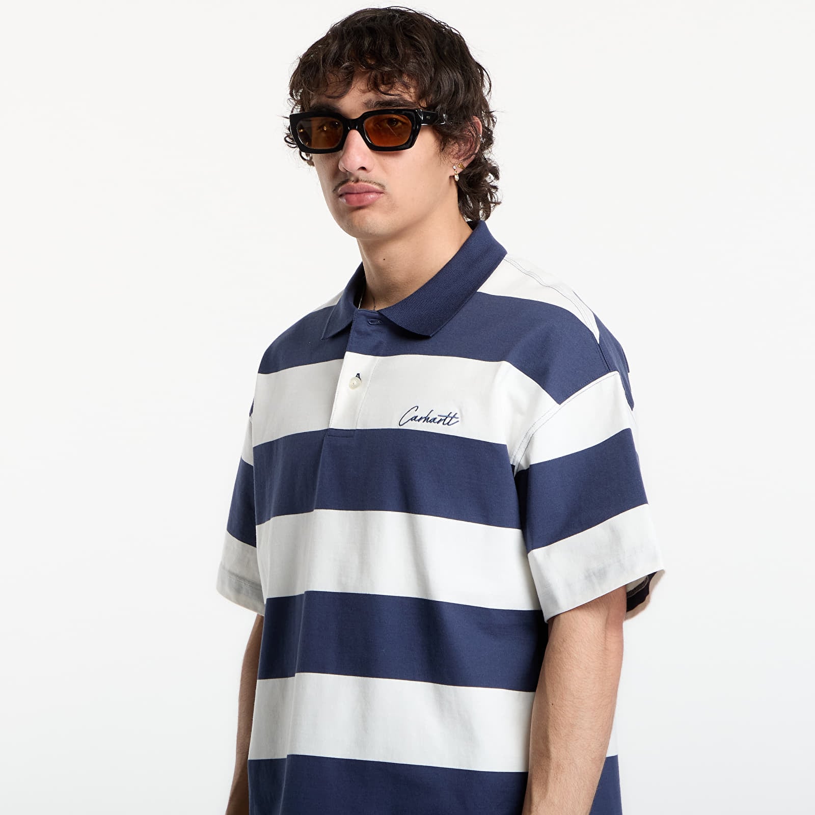 T-Shirts Männer Carhartt WIP S/S Delray Polo UNISEX Delray Stripe/ Blue