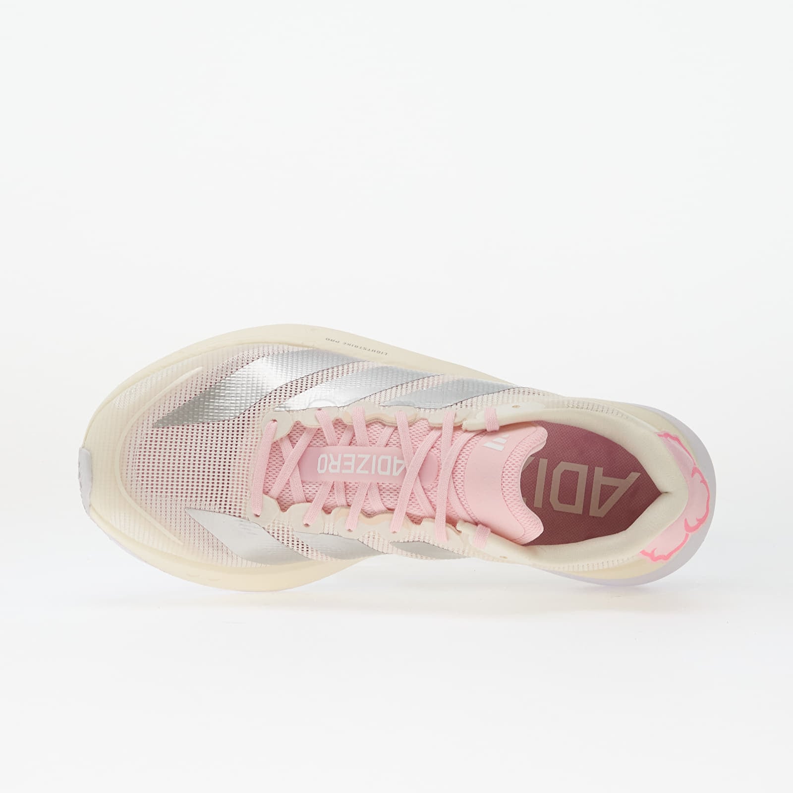 Moteriški sportiniai bateliai ir avalynė adidas Adizero Boston 13 Core White/ Silver Met./ Clear Pink