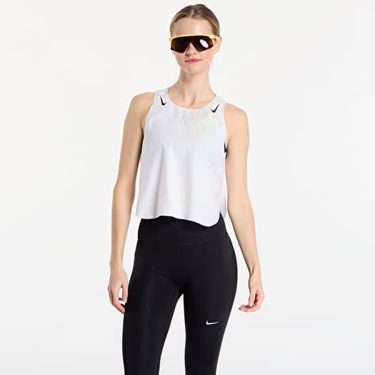 Nike AeroSwift Women's Dri-FIT ADV Cropped Running Tank Top Off White/ Black