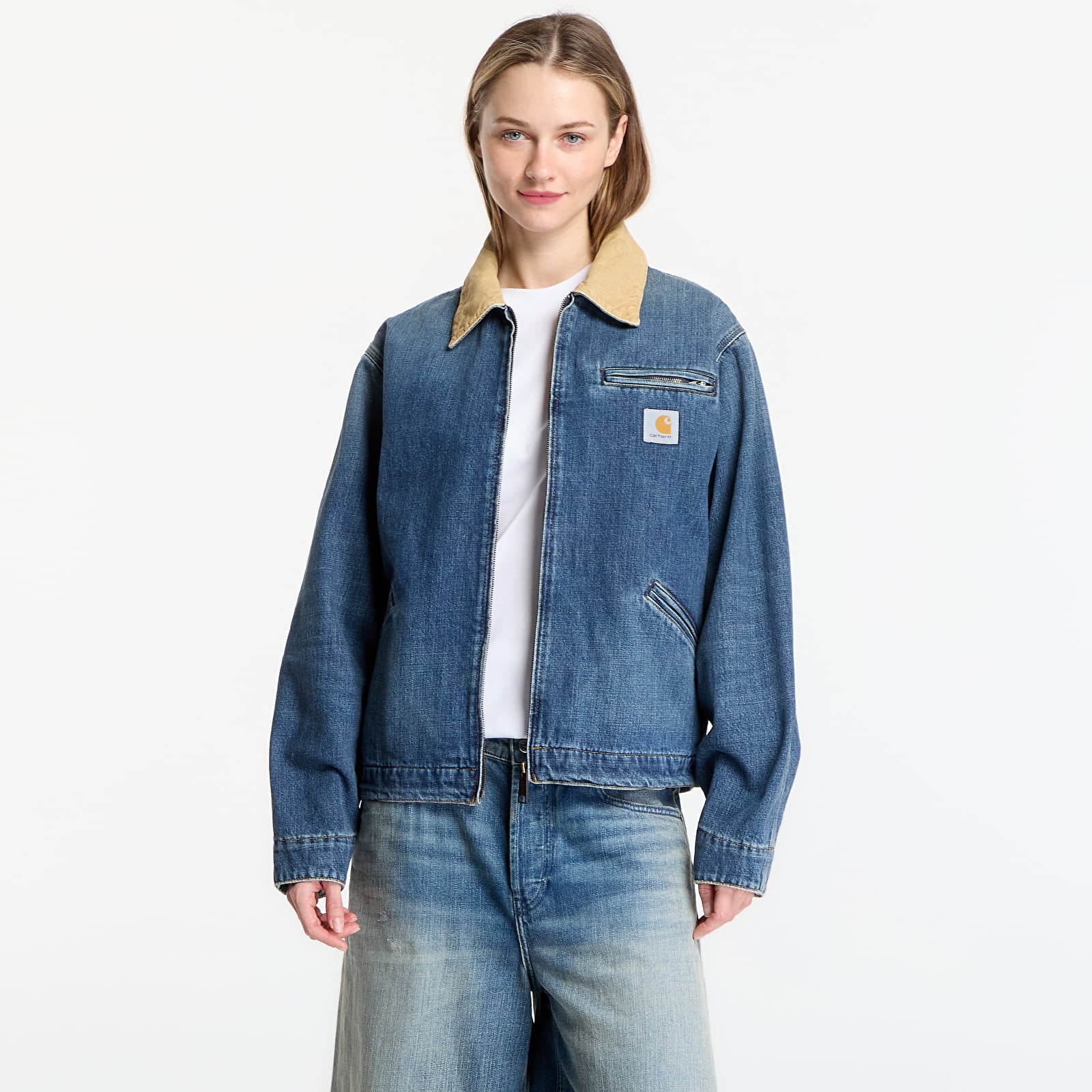 Férfi kabátok Carhartt WIP OG Detroit Jacket UNISEX Blue/ Dusty H Brown