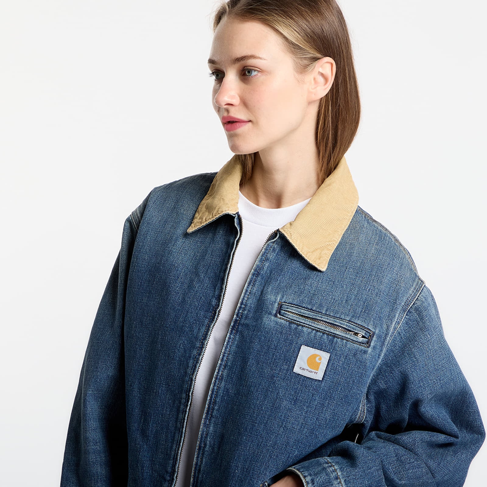 Férfi kabátok Carhartt WIP OG Detroit Jacket UNISEX Blue/ Dusty H Brown