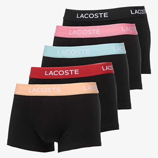 Boxerky LACOSTE 5 Pack Trunk Black/ Ledge-Reseda-Pastille Mint-Lighthouse Red-Black