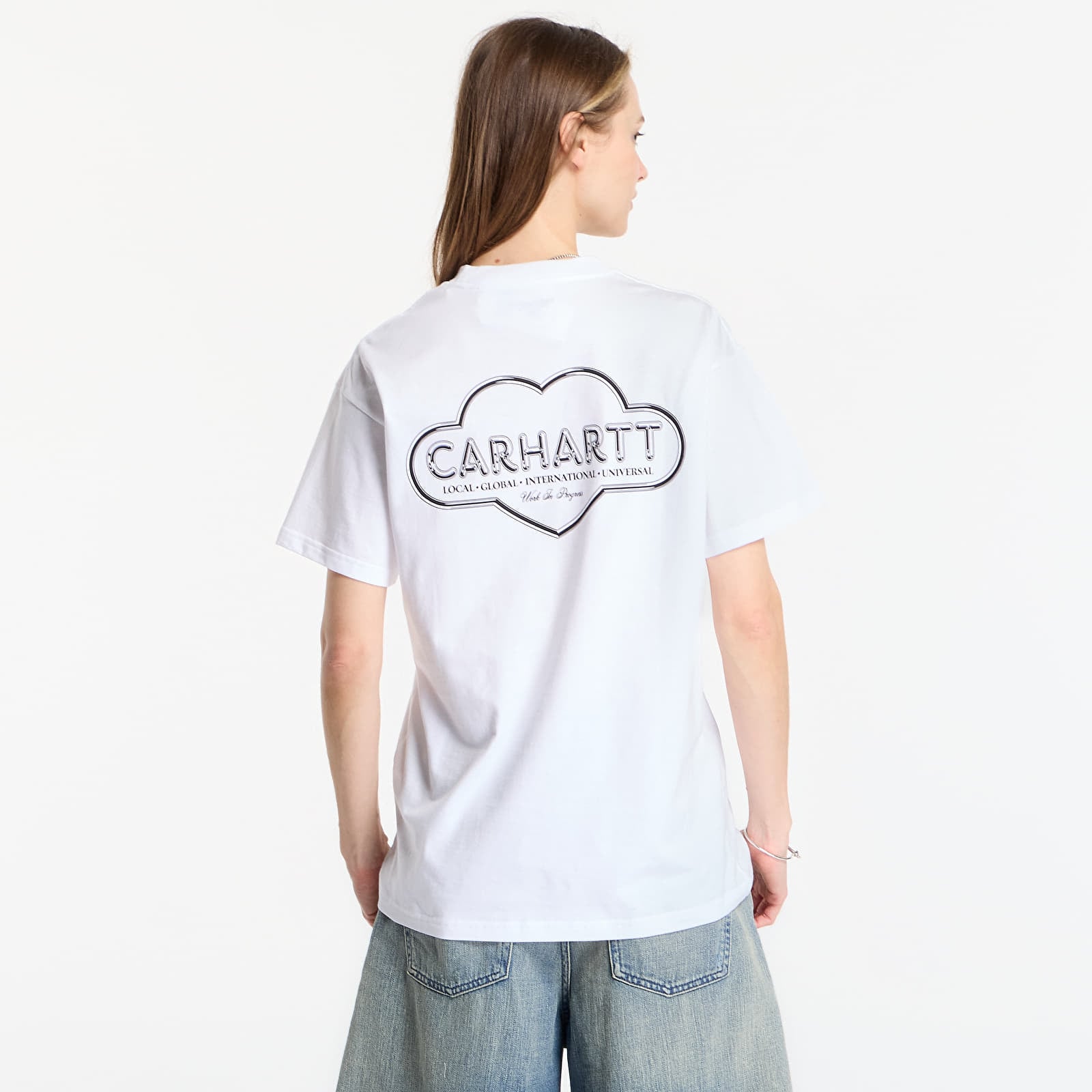 Férfi pólok Carhartt WIP S/S Cloud Heart T-Shirt UNISEX White