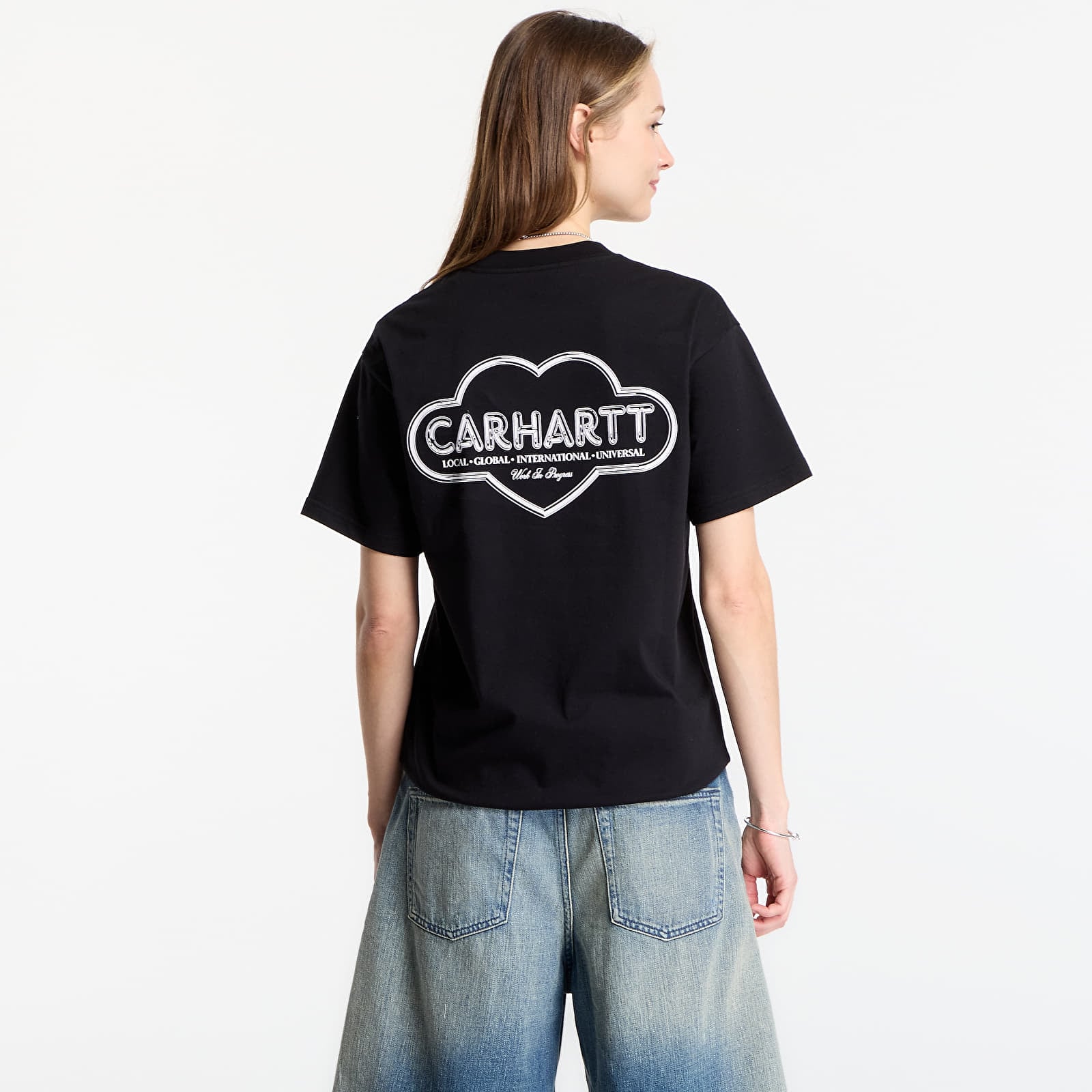Férfi pólok Carhartt WIP S/S Cloud Heart T-Shirt UNISEX Black