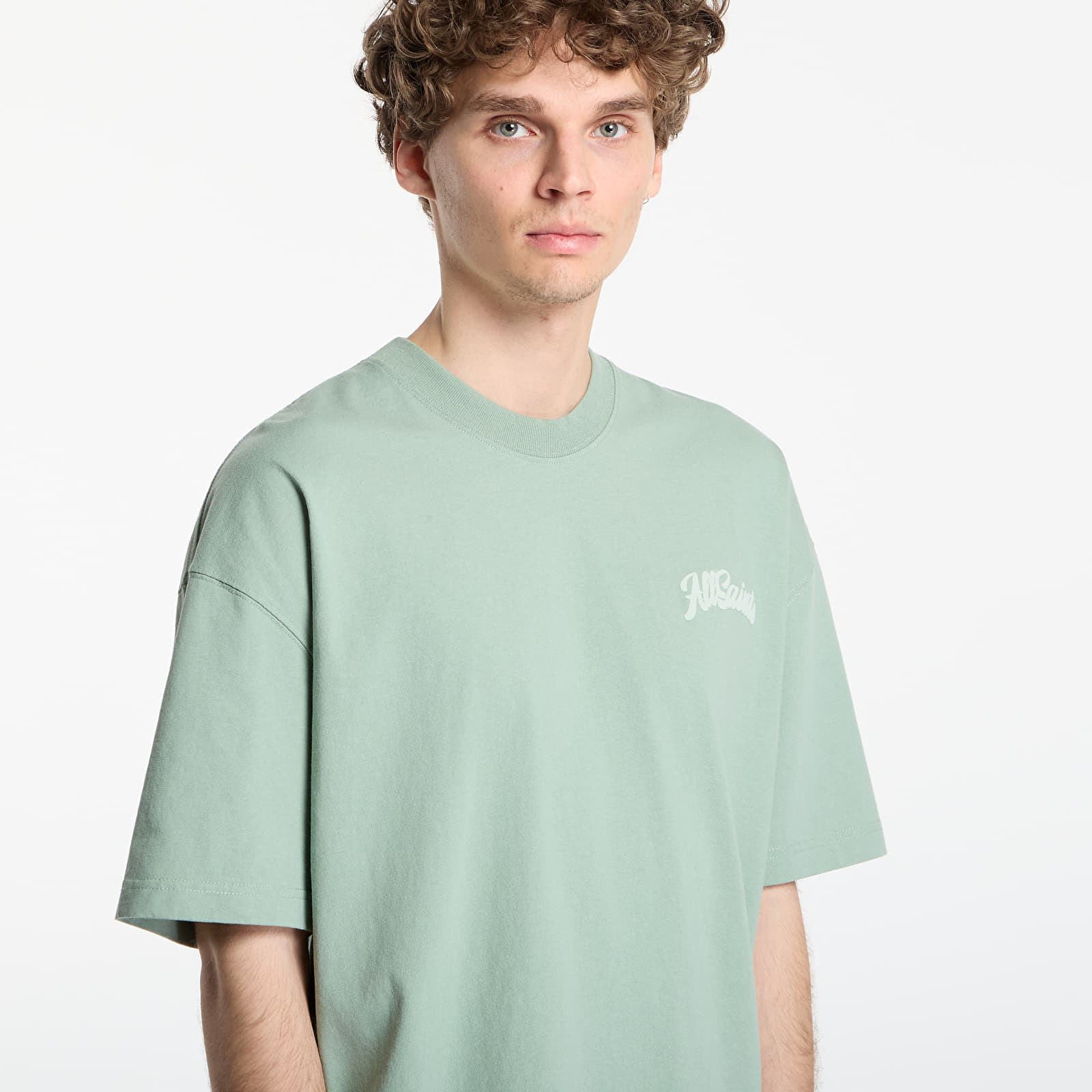 T-Shirts AllSaints Odyssey Ss Crew Graphic T-Shirt Spring Green