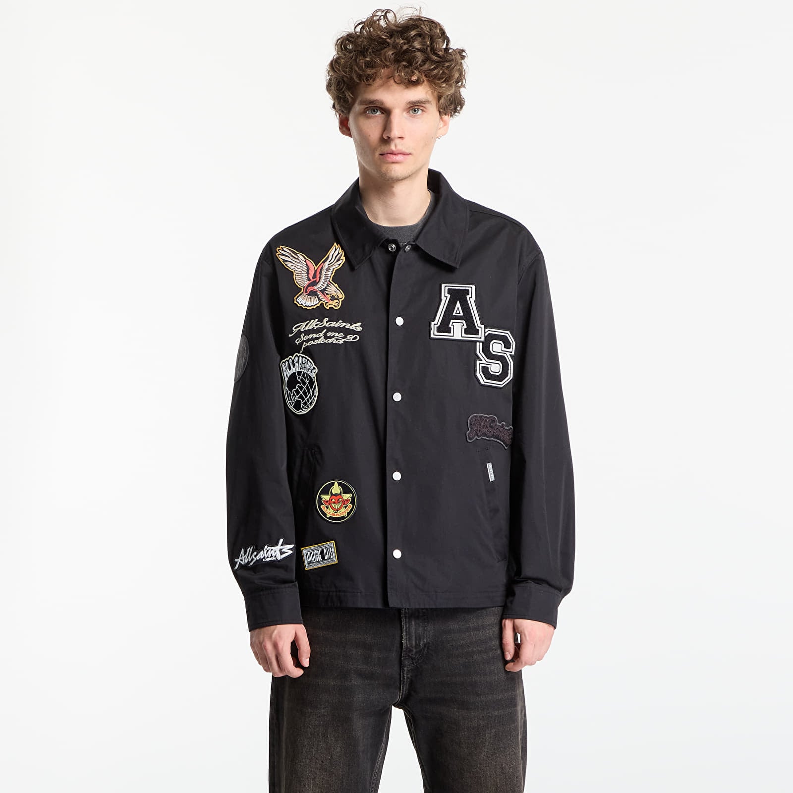 Jakas AllSaints Soundman Coach Jacket Black