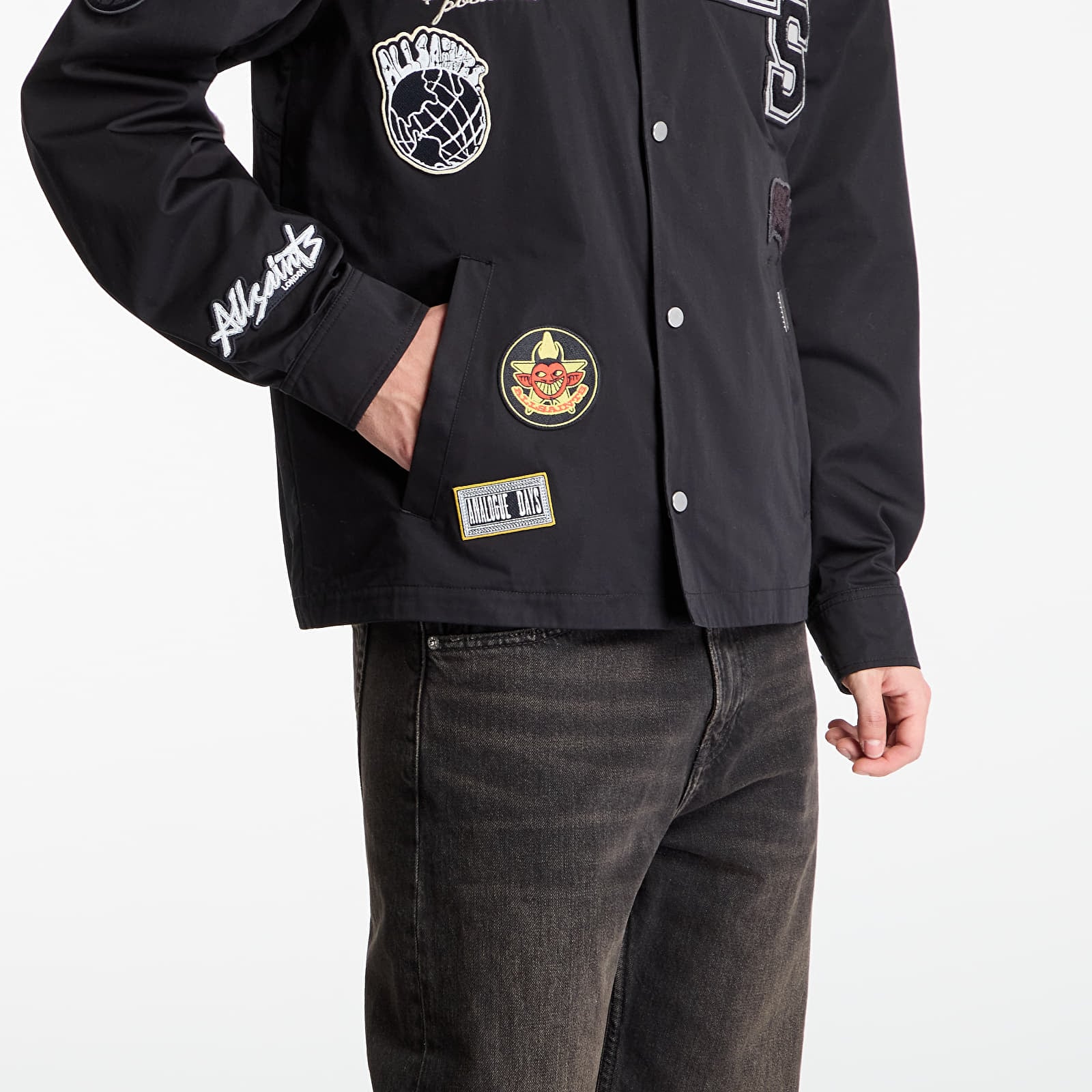 Jakas AllSaints Soundman Coach Jacket Black