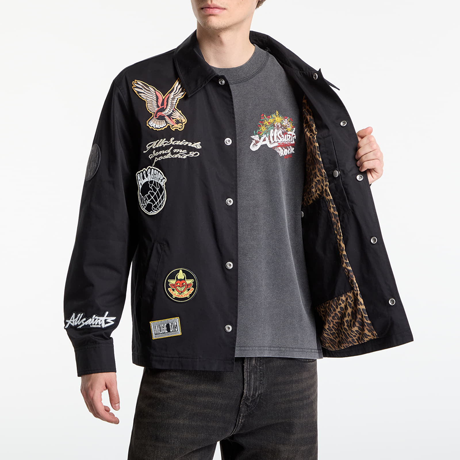 Jakas AllSaints Soundman Coach Jacket Black