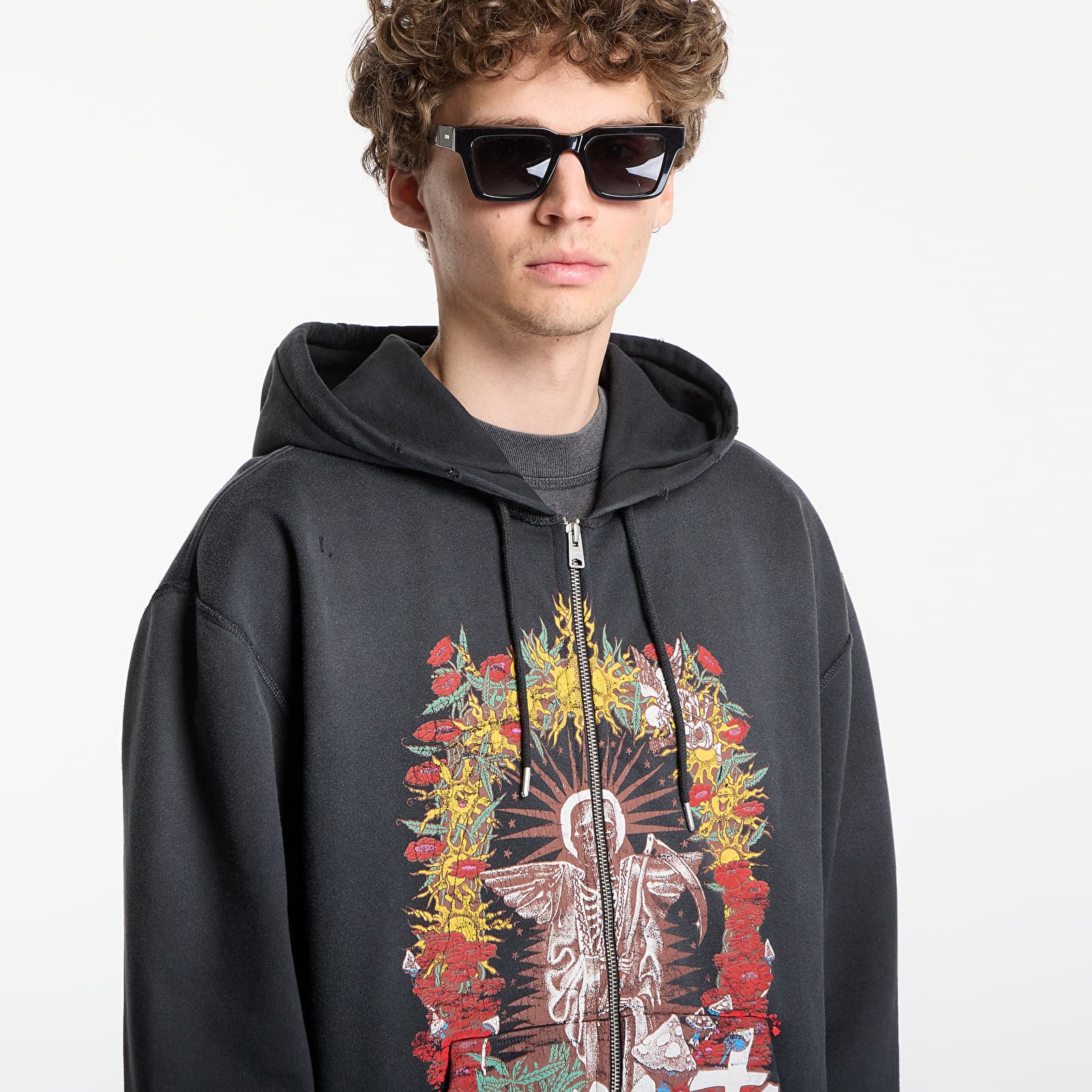 Суичърти AllSaints Roque Zip Hoody Washed Black