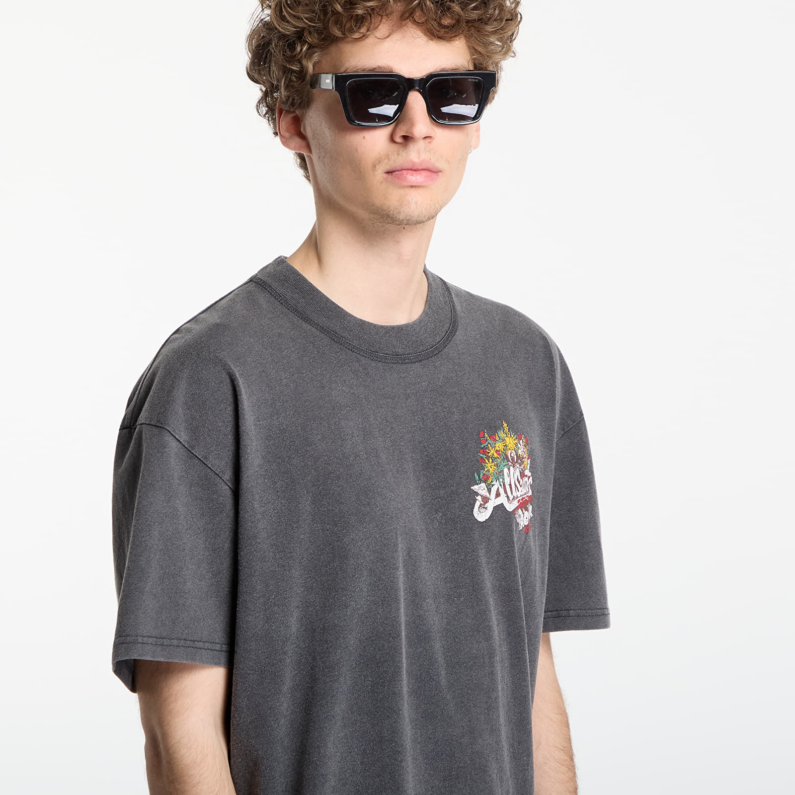 T-shirts AllSaints Roque Ss Crew Graphic T-Shirt Washed Black