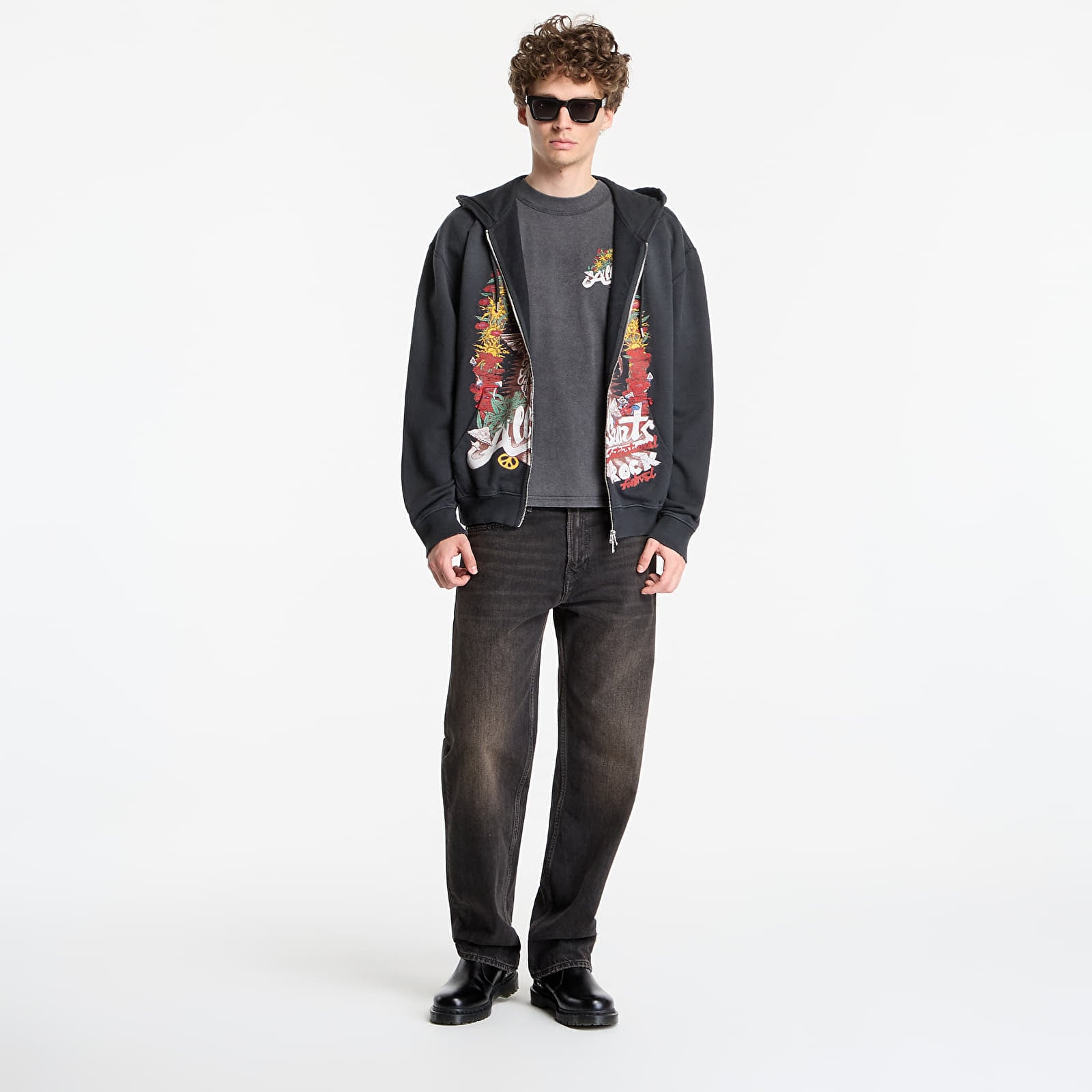 T-shirts AllSaints Roque Ss Crew Graphic T-Shirt Washed Black