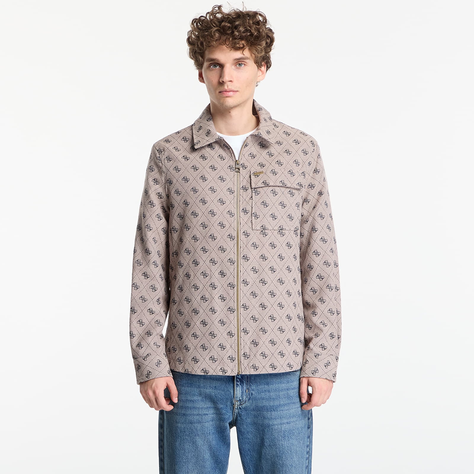 Μπουφάν GUESS 4G Shacket Canvas Jacq Velve XL