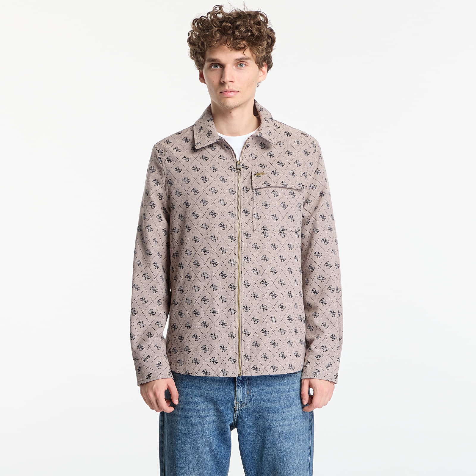 Jakas Guess Jeans 4G Shacket Canvas Jacq Velve