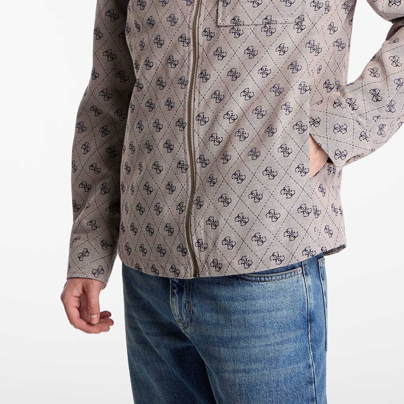 Jakas Guess Jeans 4G Shacket Canvas Jacq Velve