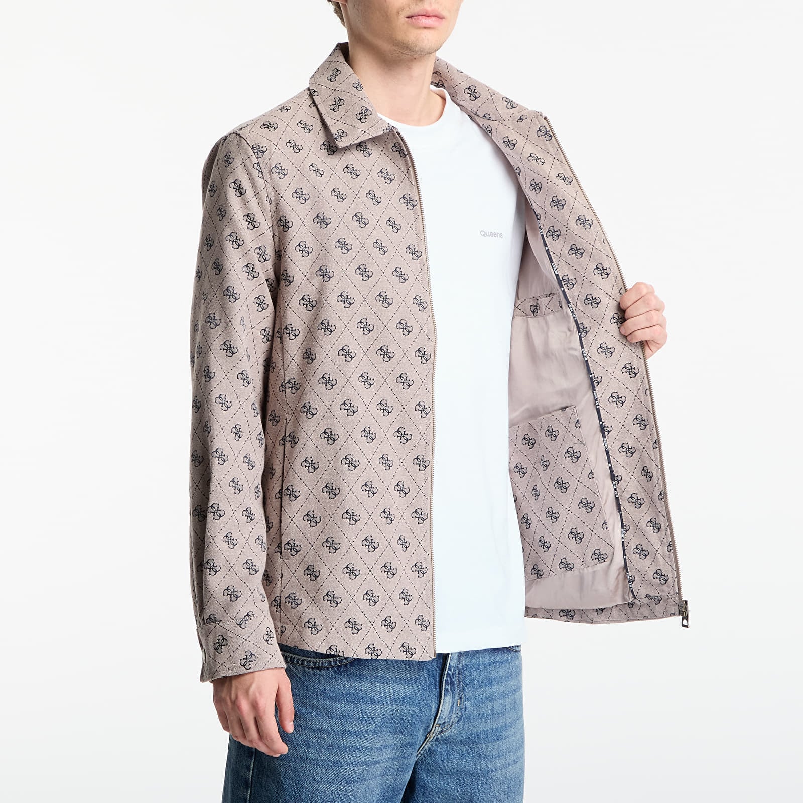 Μπουφάν GUESS 4G Shacket Canvas Jacq Velve M