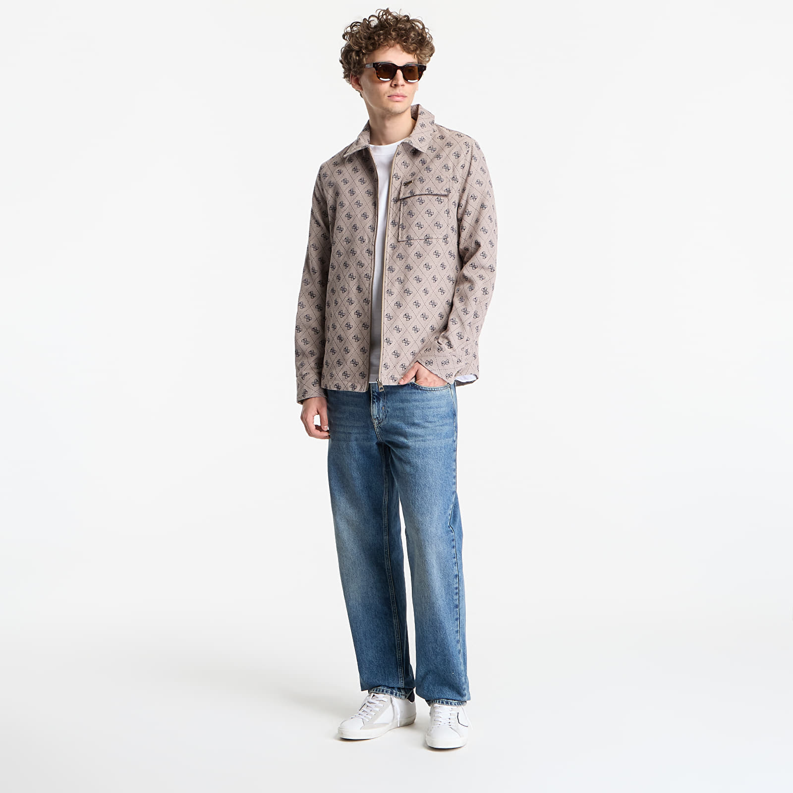 Jakas Guess Jeans 4G Shacket Canvas Jacq Velve