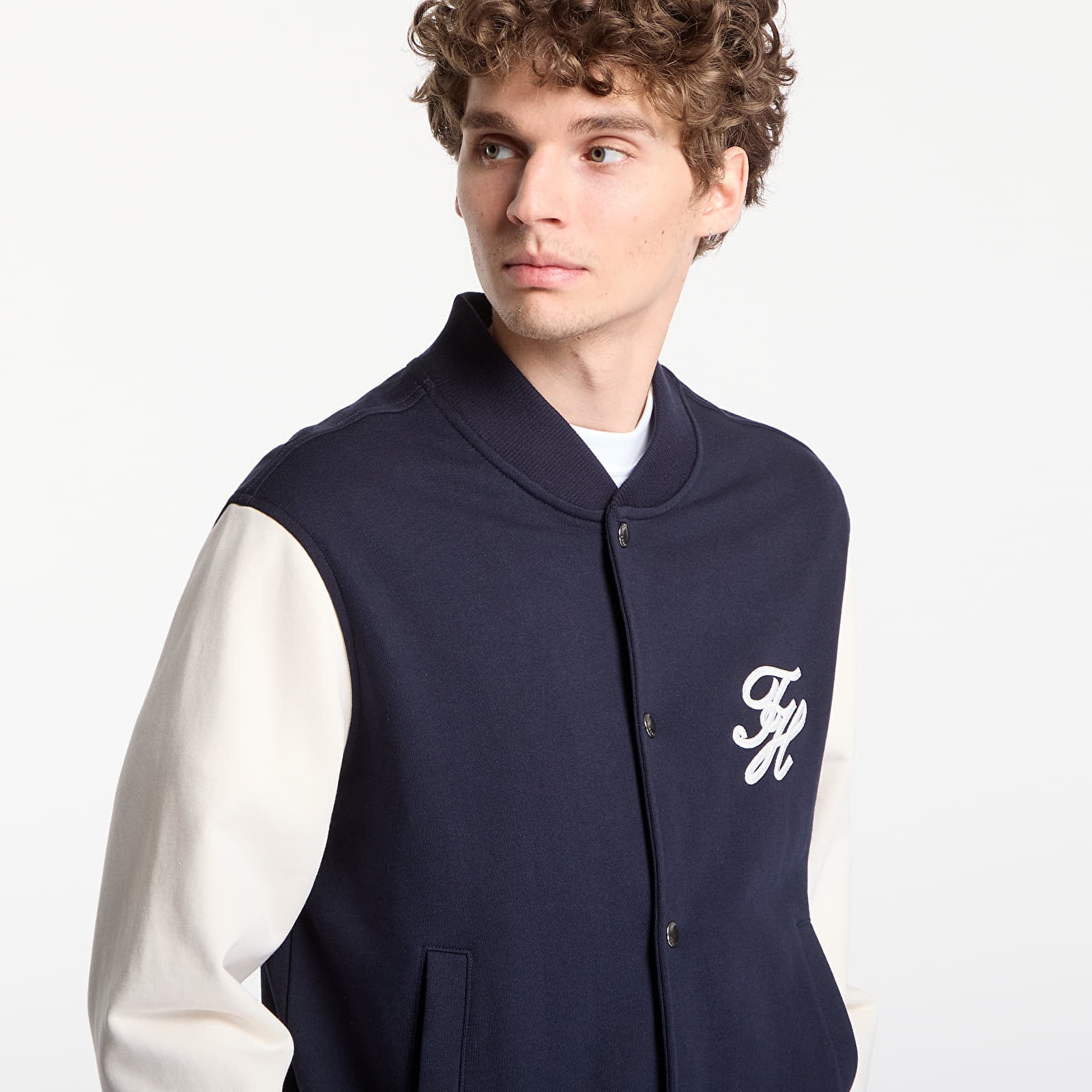 Mikinas ar kapuci un sporta krekli Tommy Hilfiger Script Colorblock Bomber Navy