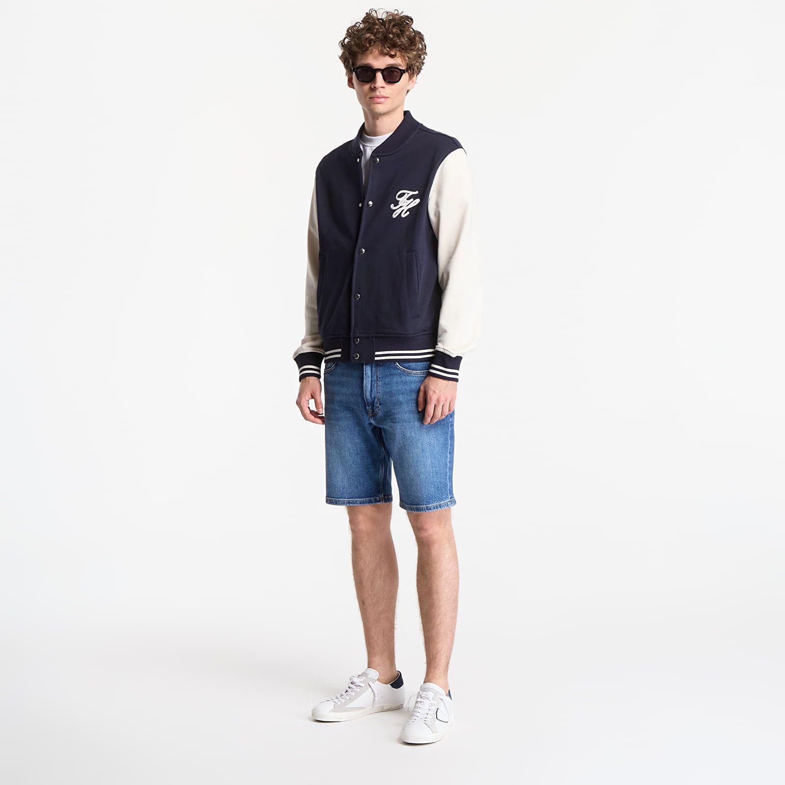 Mikinas ar kapuci un sporta krekli Tommy Hilfiger Script Colorblock Bomber Navy