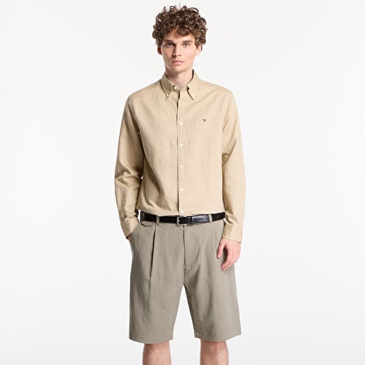 Tommy Hilfiger Linen Blend Solid Btd Rf Shirt Sandalwood