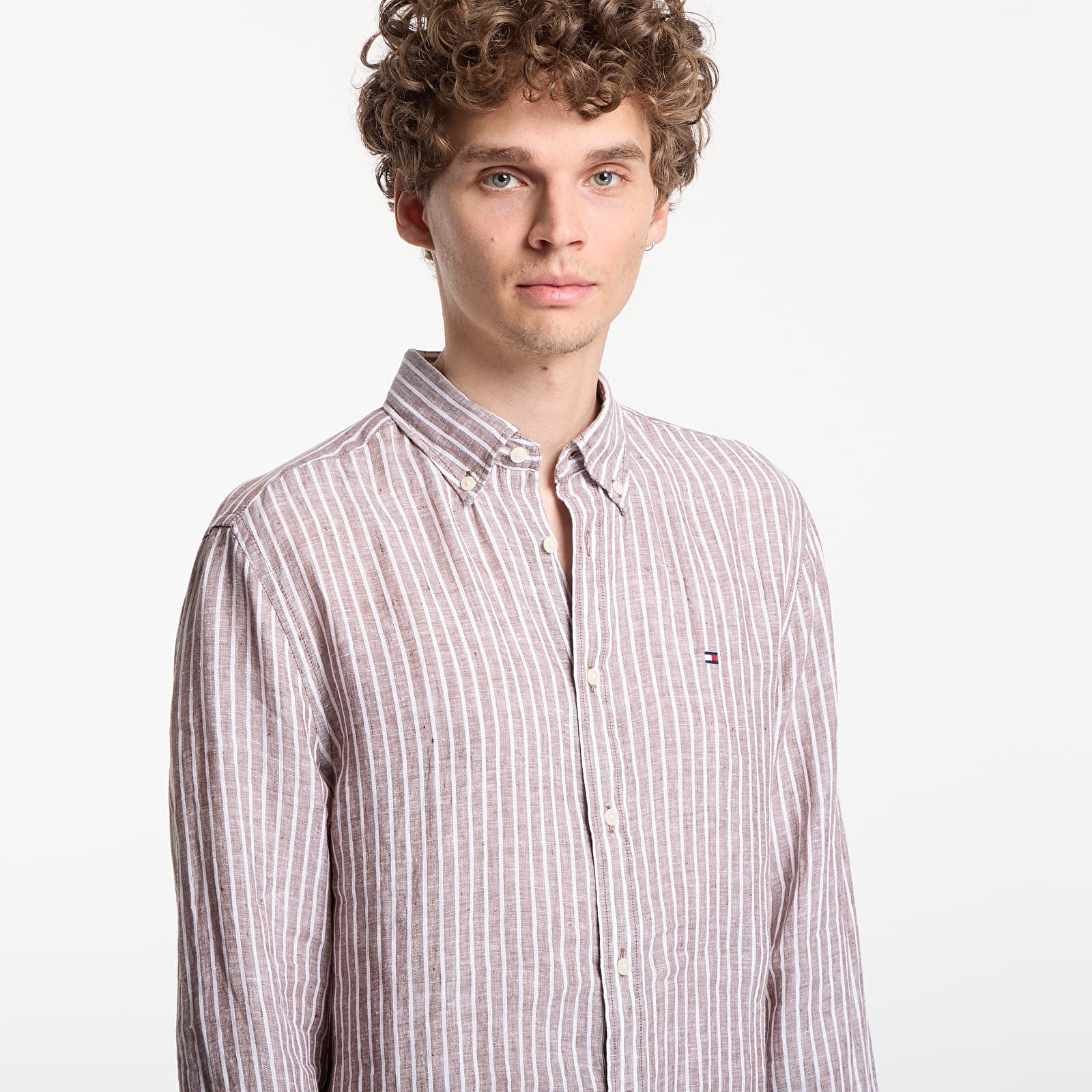 Shirts Tommy Hilfiger Linen Bengal Stripe Rf Shirt Safari Canvas/ White