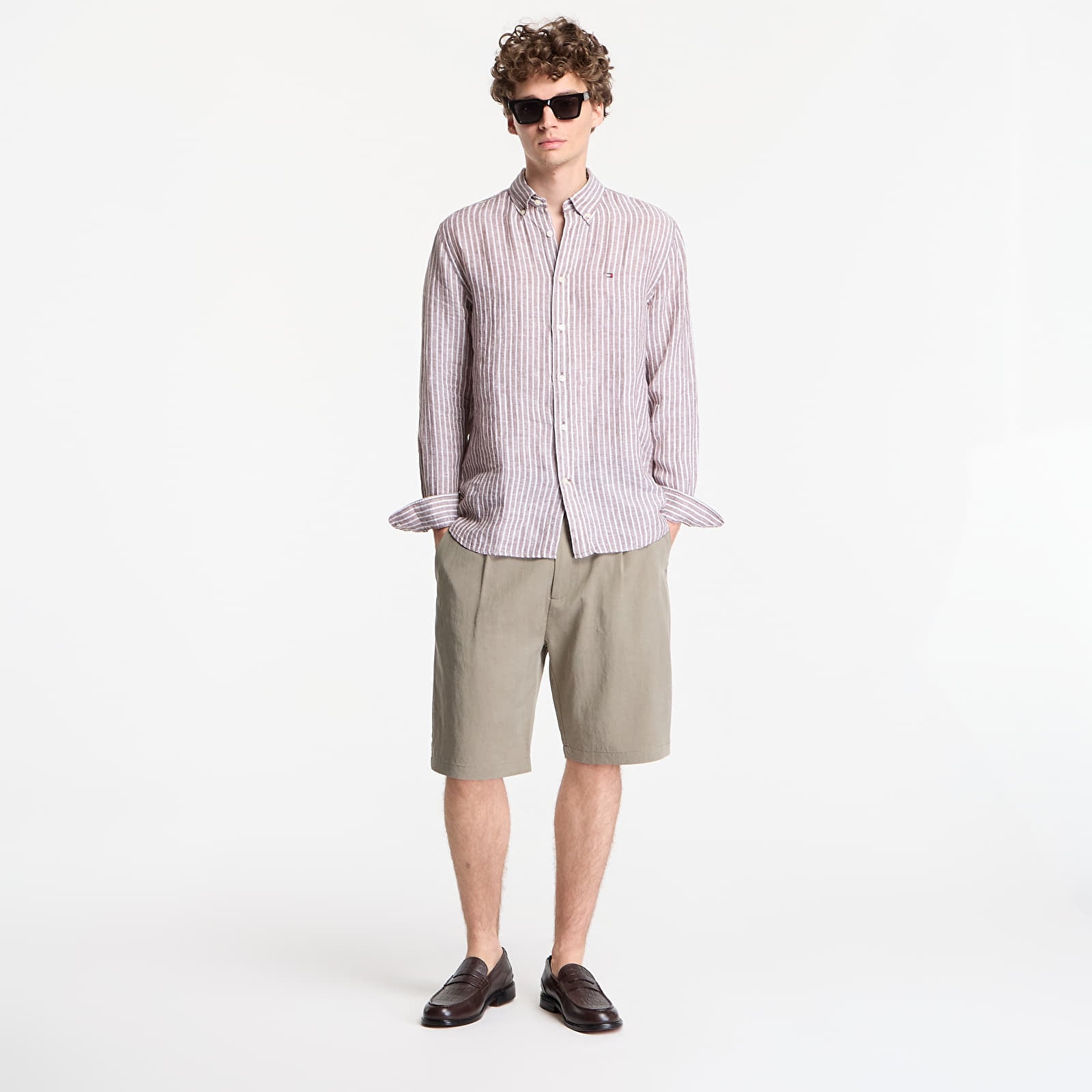 Shirts Tommy Hilfiger Linen Bengal Stripe Rf Shirt Safari Canvas/ White