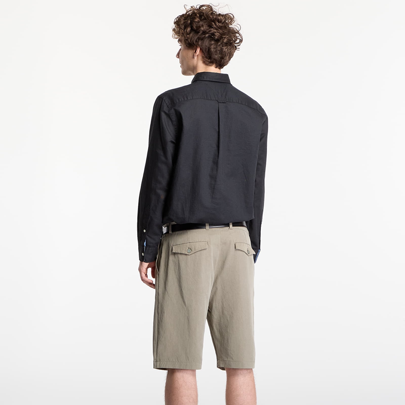 Krekli Tommy Hilfiger Linen Blend Solid Btd Rf Shirt Black