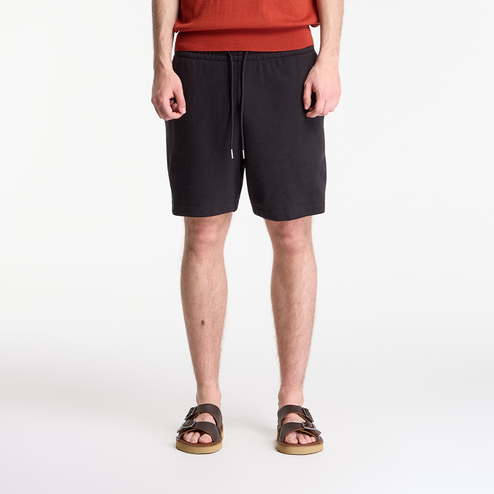 Šorti Calvin Klein Jeans Hd Cotton Waffle Short Black