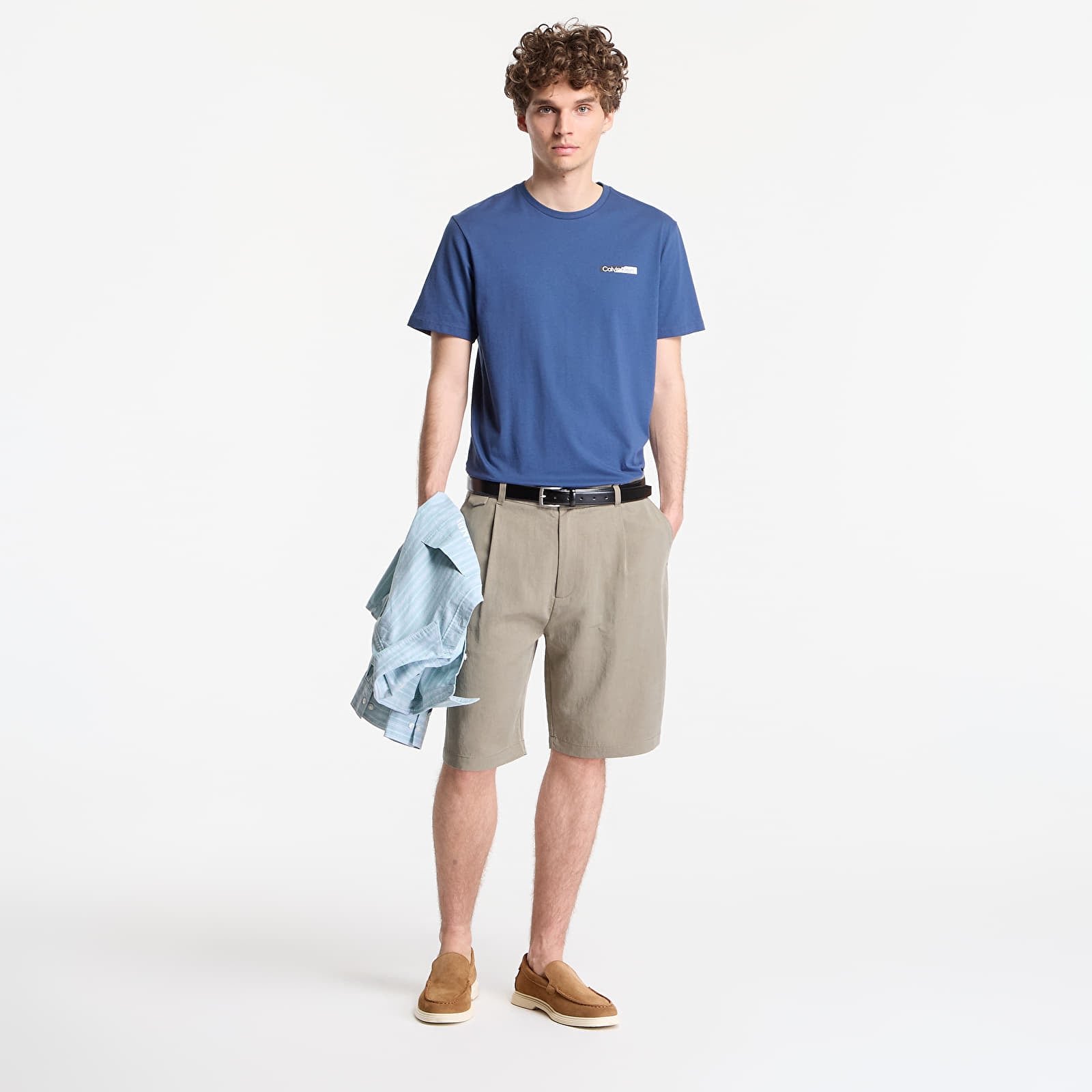 Тениски Calvin Klein Ss 30S Eu Spw Split Standard Graphic Tee Dark Denim