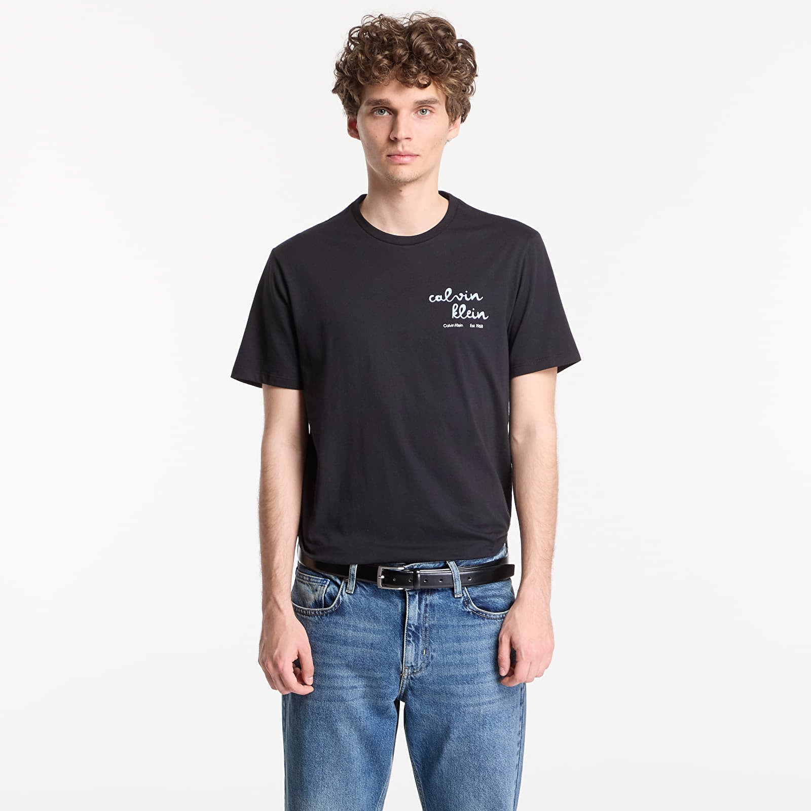 Тениски Calvin Klein Jeans Ss 30S Eu Ck Trvl Lines Seasonal Tee Black