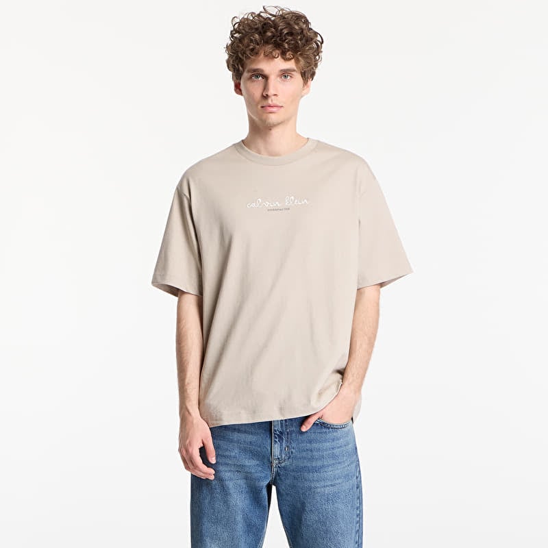 Marškinėliai Calvin Klein Jeans Ss 16S Ck Trvl Lines Graphic Tee Plaza Taupe