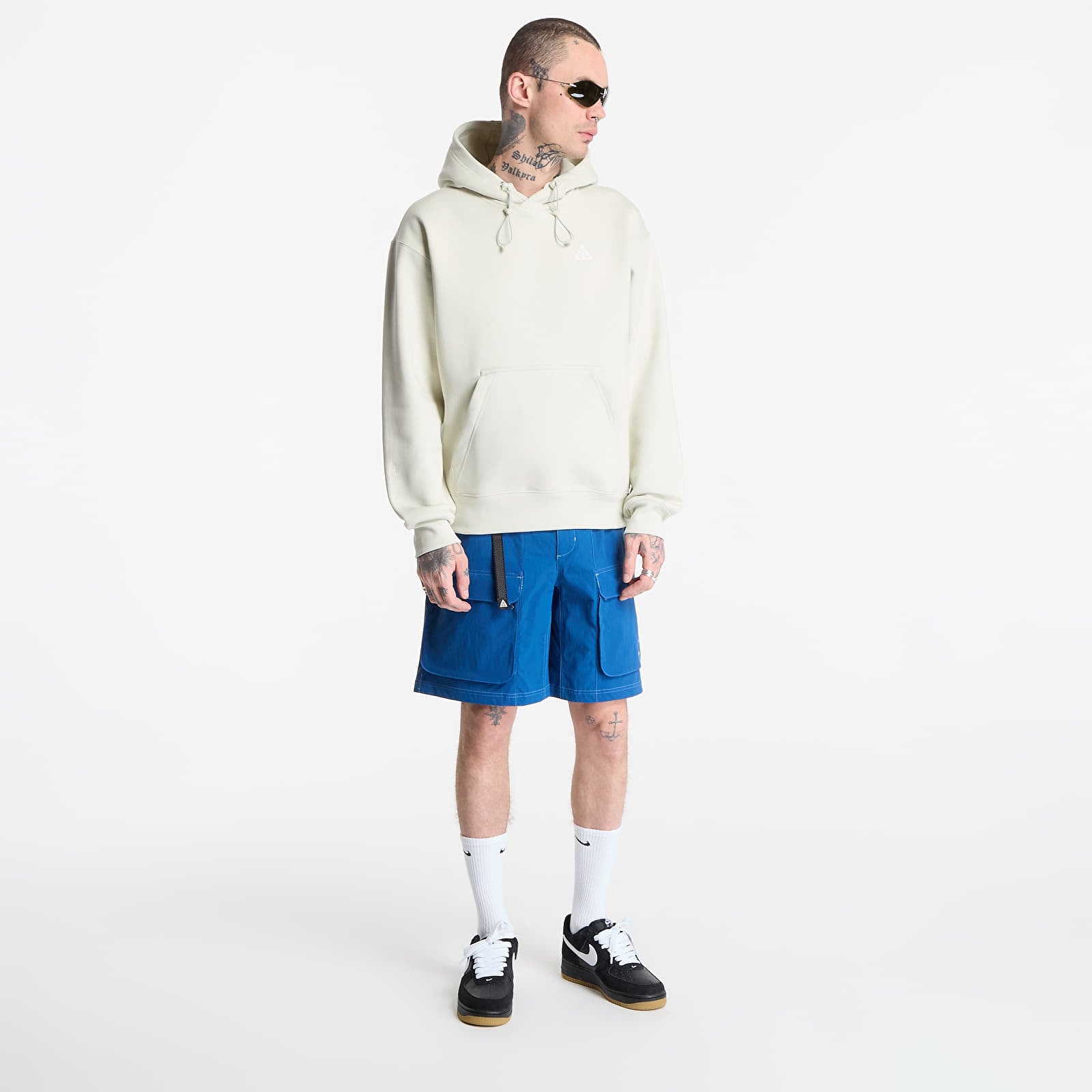 Herren-Sweatshirts Nike ACG "Tuff Fleece" Pullover Hoodie Sea Glass/ Black Spruce/ Summit White