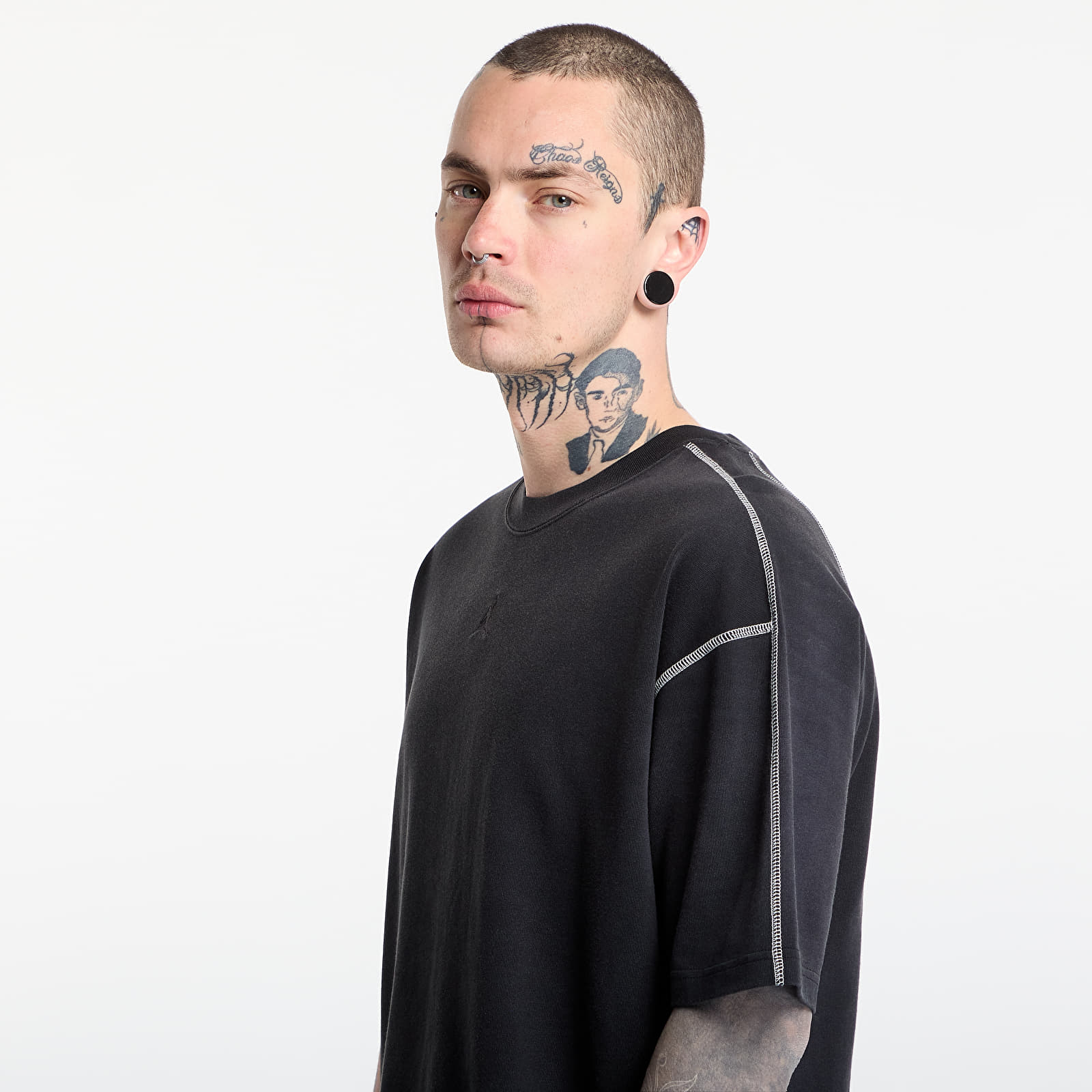 T-shirts för män Jordan Flight Men's Heavyweight Short-Sleeve Top Black/ Sail/ Black