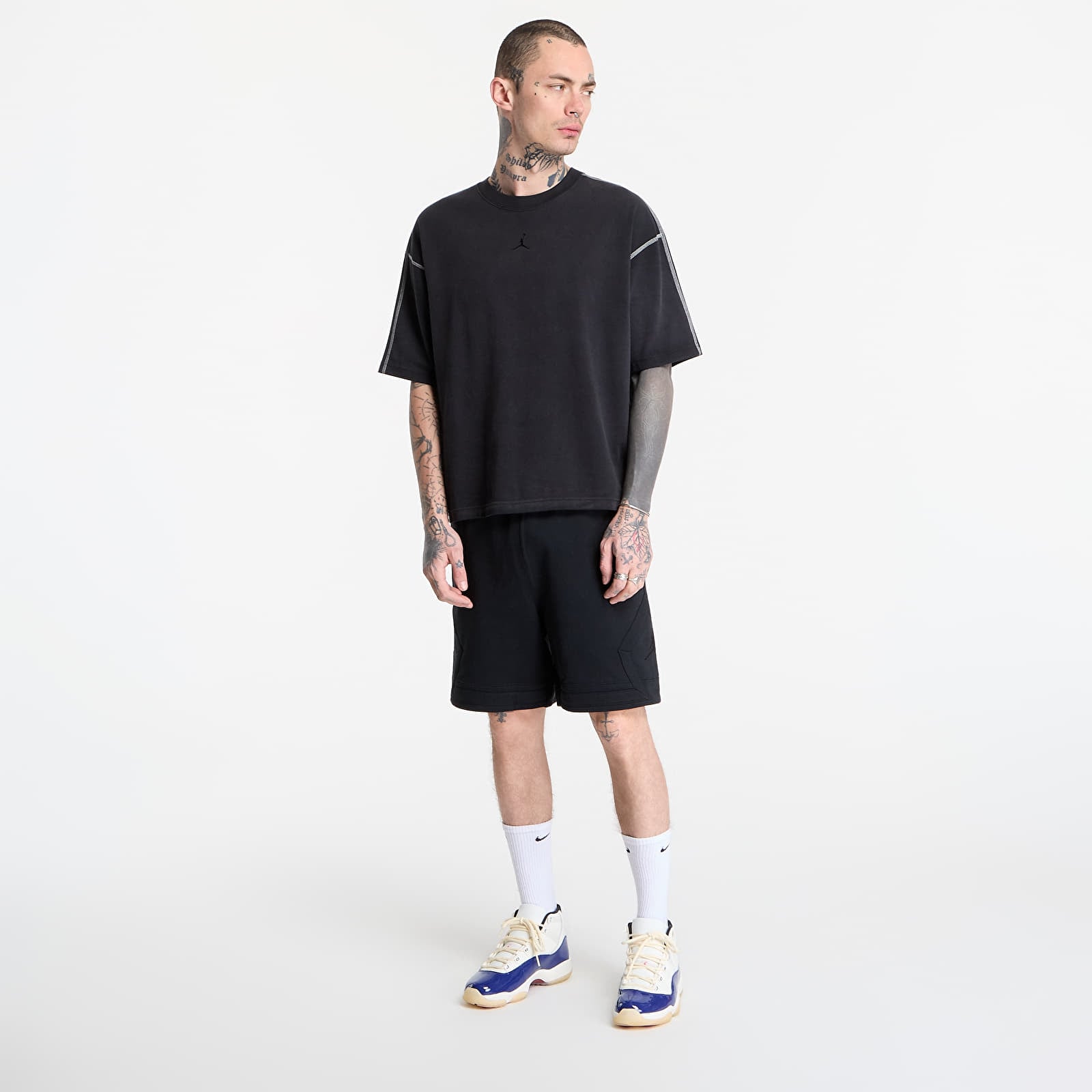 T-shirts för män Jordan Flight Men's Heavyweight Short-Sleeve Top Black/ Sail/ Black