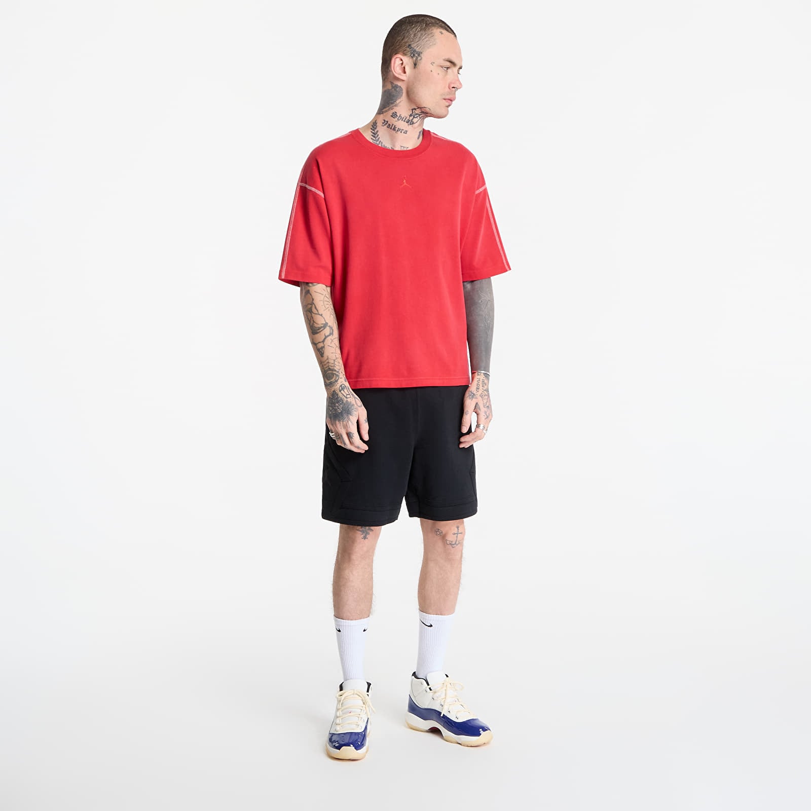 T-shirts för män Jordan Flight Men's Heavyweight Short-Sleeve Top University Red/ Sail/ University Red