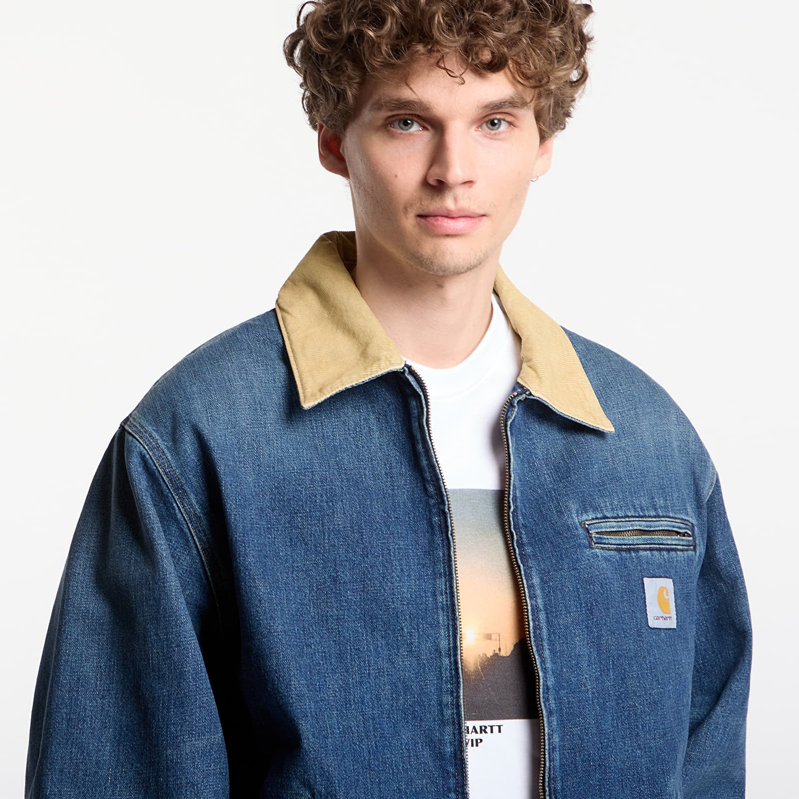 Men's jackets Carhartt WIP OG Detroit Jacket UNISEX Blue/ Dusty H Brown