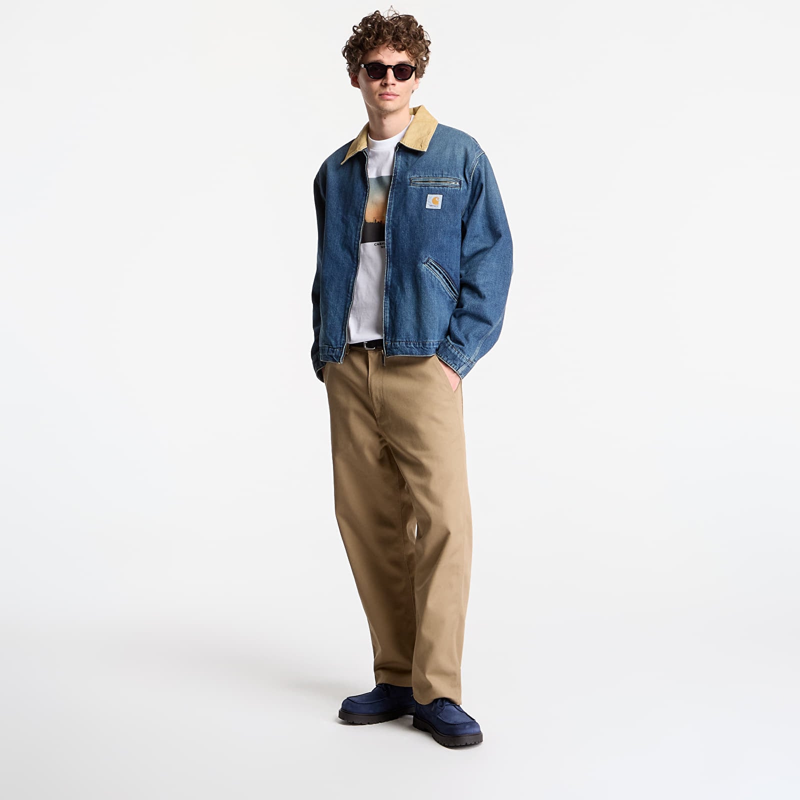 Men's jackets Carhartt WIP OG Detroit Jacket UNISEX Blue/ Dusty H Brown