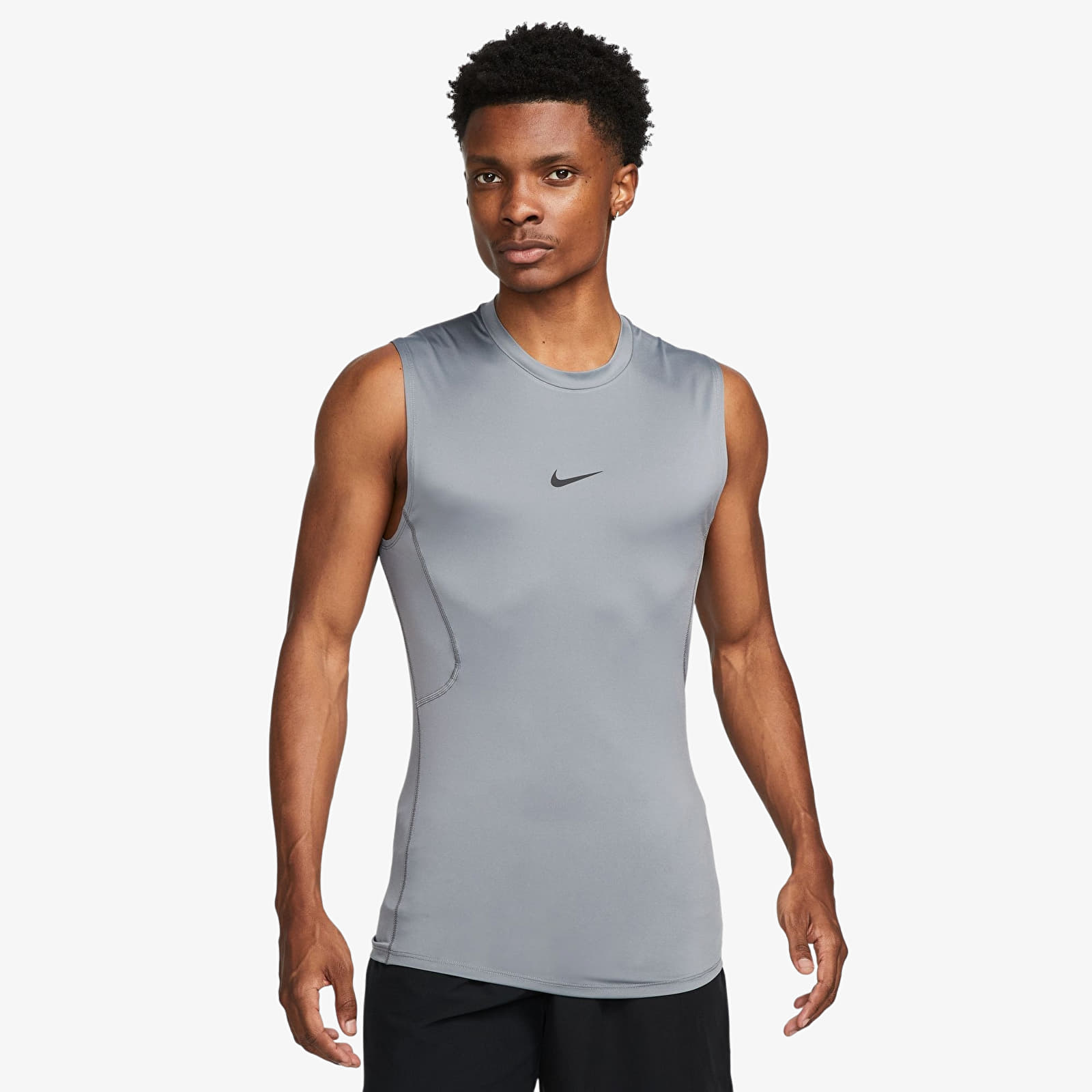 Tílka Nike Pro Men's Dri-FIT Tight Sleeveless Fitness Top Smoke Grey/ Black