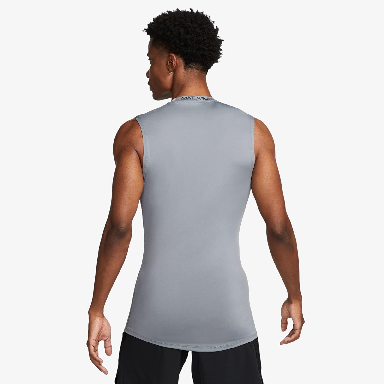 Tílka Nike Pro Men's Dri-FIT Tight Sleeveless Fitness Top Smoke Grey/ Black