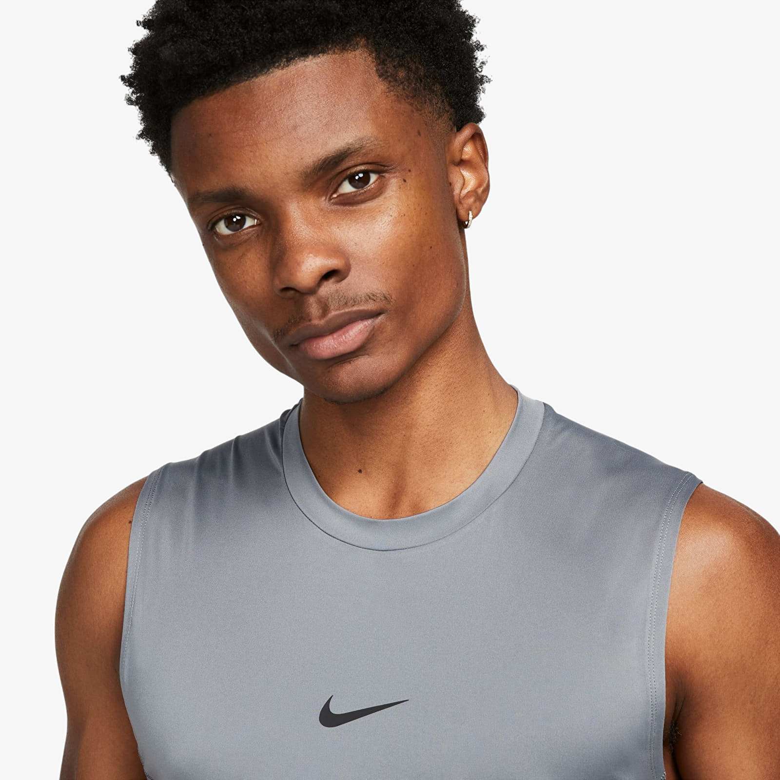 Tílka Nike Pro Men's Dri-FIT Tight Sleeveless Fitness Top Smoke Grey/ Black
