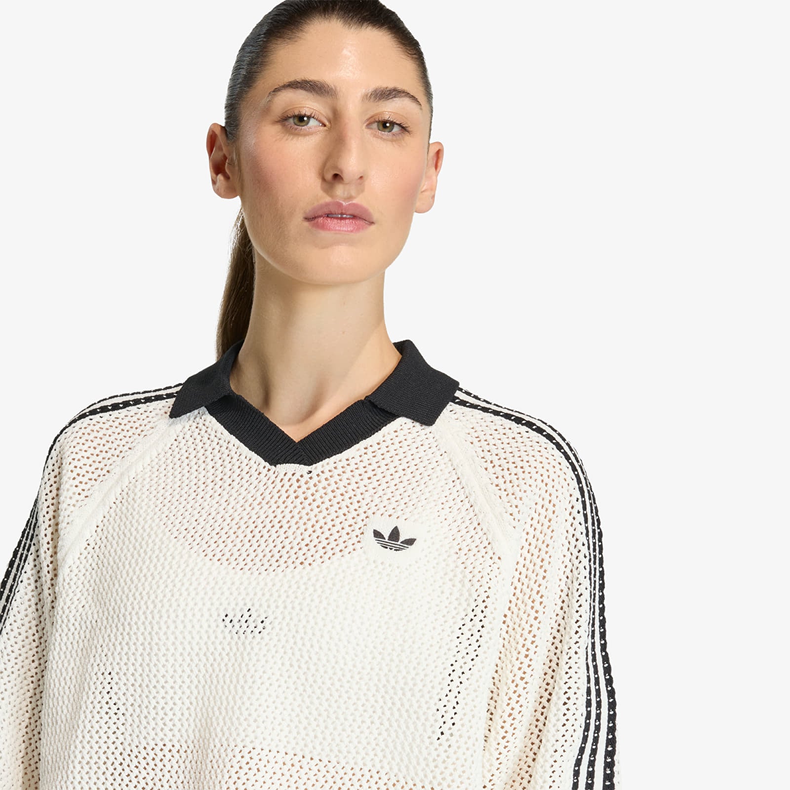 T-shirts adidas Knitted Crochet Polo Off White