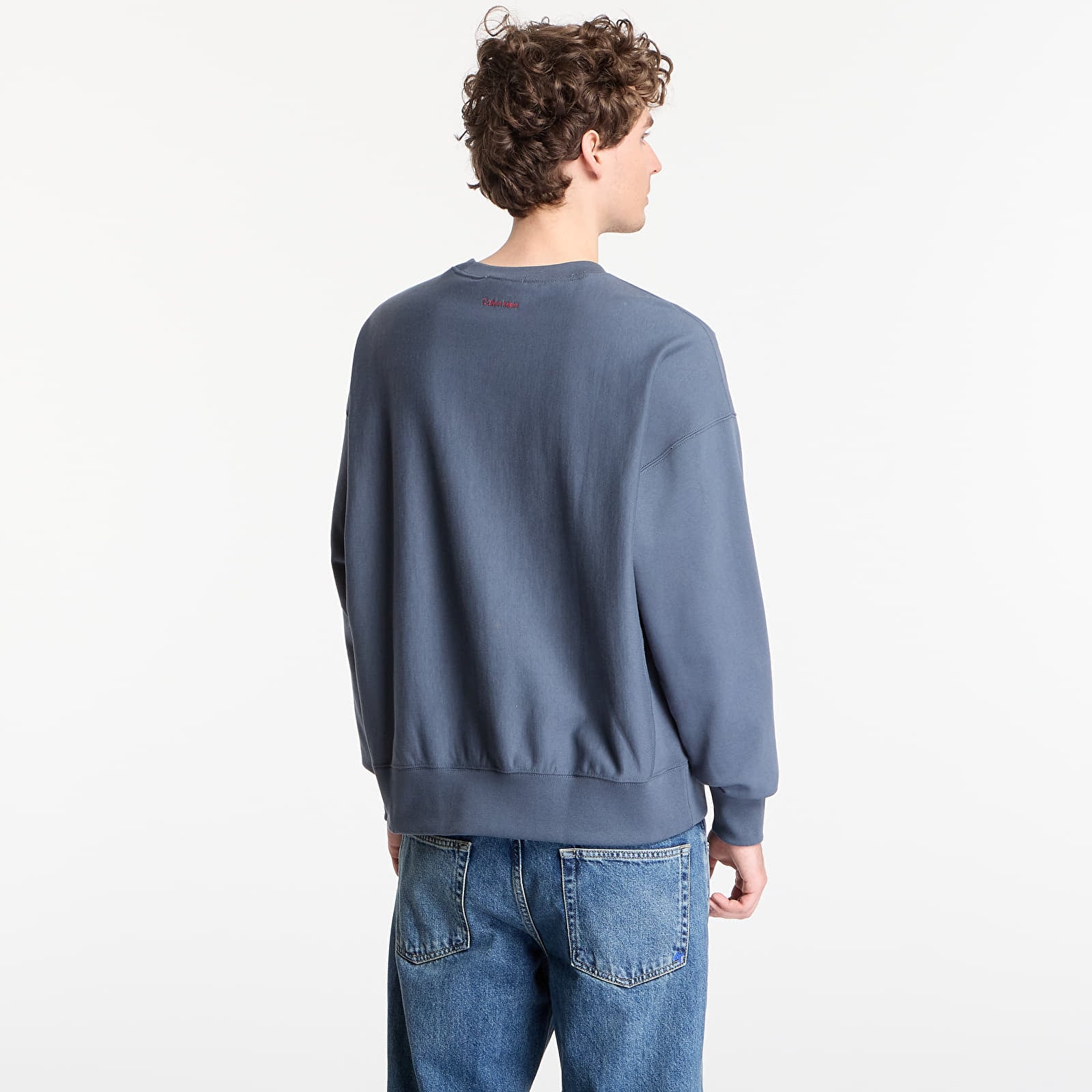 Muške dukserice Calvin Klein Jeans Ls Premium Terry Graphic Crewneck Dark Slate