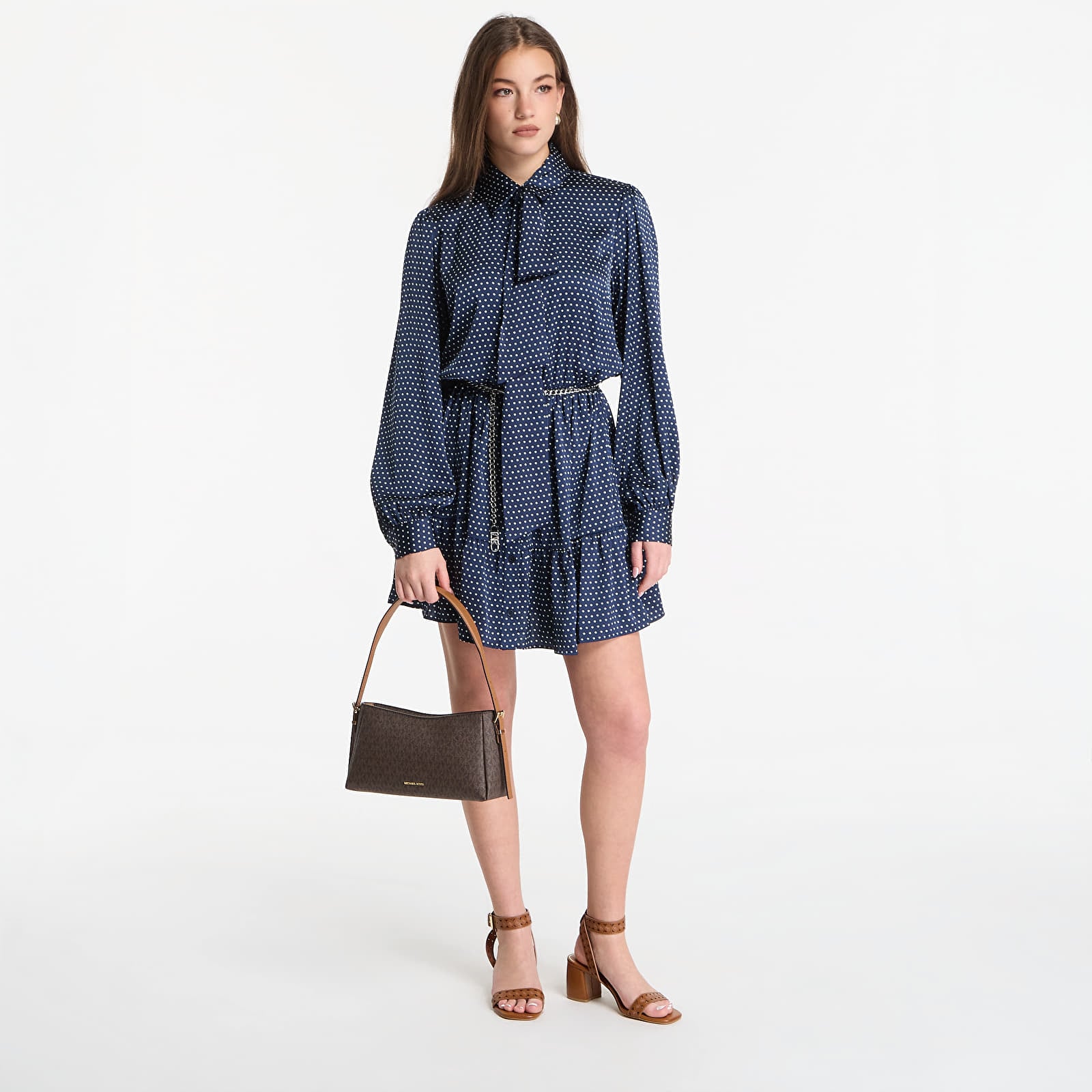 Dresses Michael Kors Dot Ls Mini Dress Midnight Blue