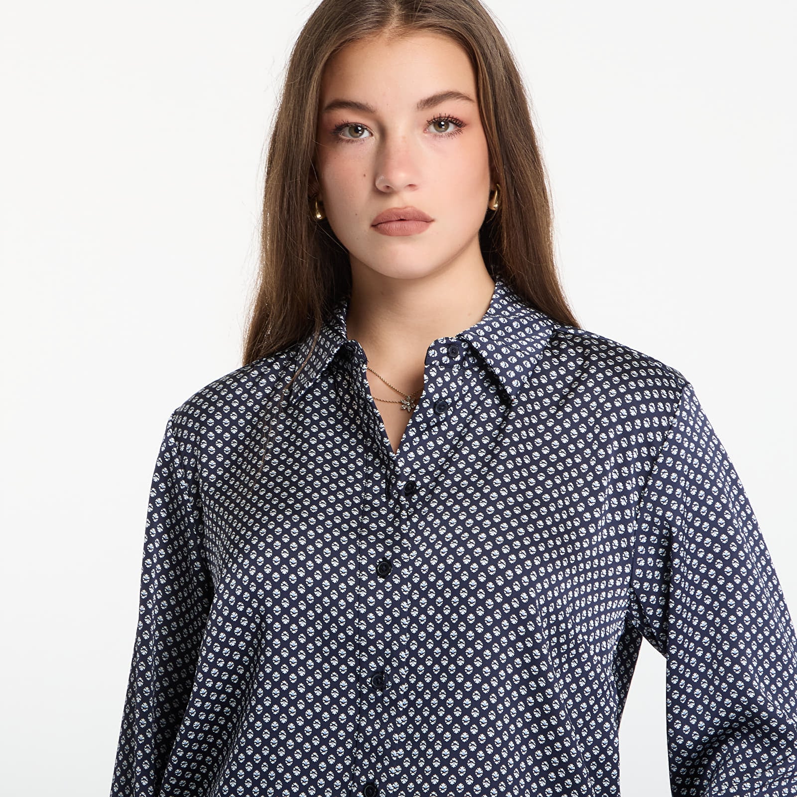 Shirts Michael Kors Satin Ls Shirt Midnight Blue