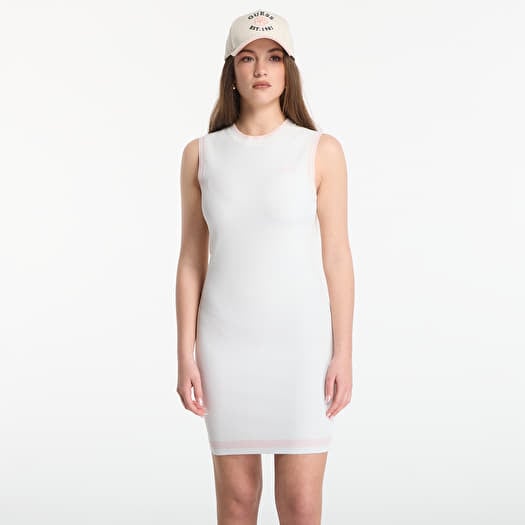 Klänning GUESS Gabry Cn Sl Short Dress Sweater Neige White