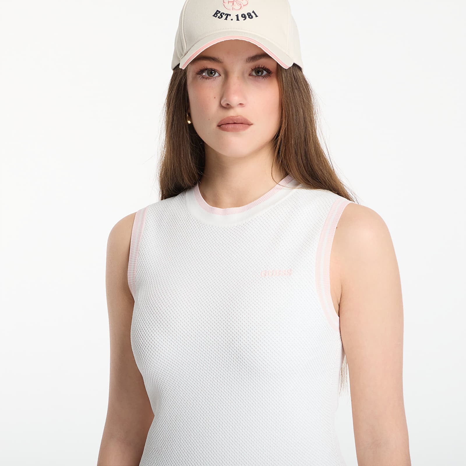 Klänningar GUESS Gabry Cn Sl Short Dress Sweater Neige White