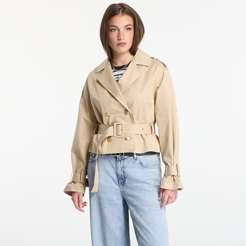 Jakna GUESS Fatou Crop Trench Jacket Safari Tan