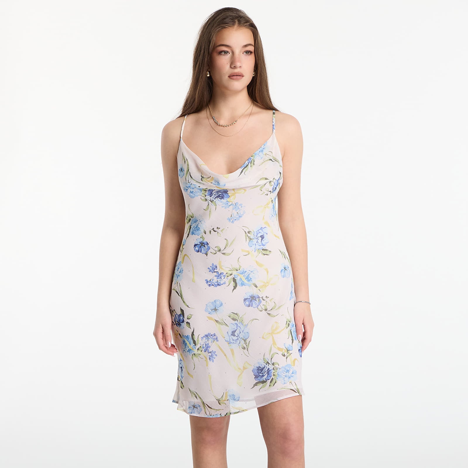 Kleider GUESS Sl Linda Mini Slip Dress Ribbon Floral Print