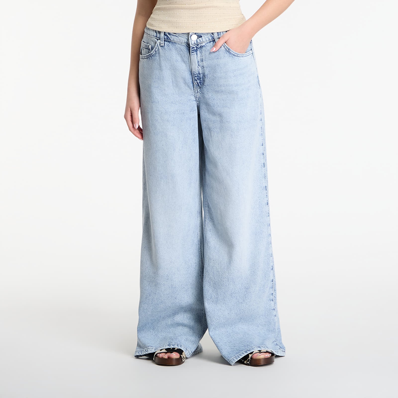 Džínsy GUESS Wide Loose Jeans Dubai Reef